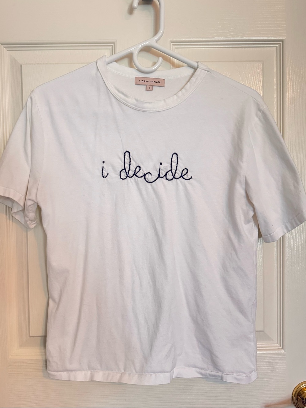 Lingua Franca “I Decide” tee size small